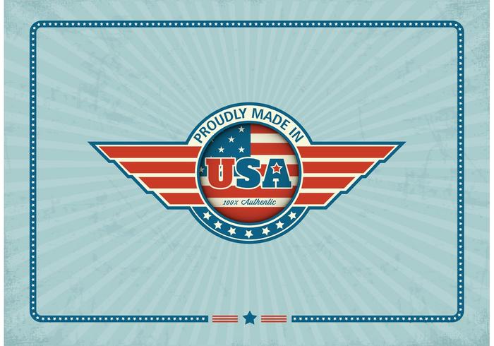 Free Made In USA Retro Vector Label