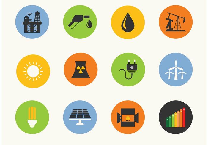 Iconos libres del vector de la energía