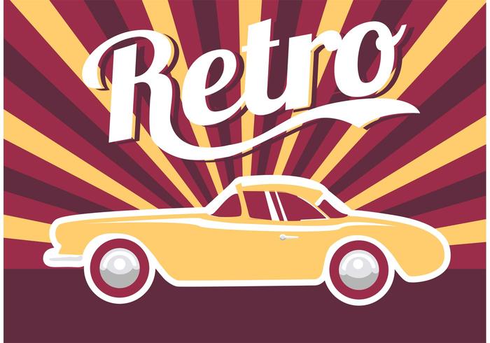 Coche del cartel retro vector