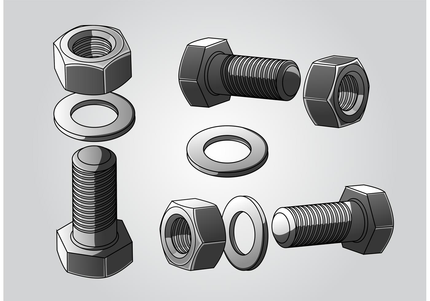 Nuts and Bolts Vectors 83339 Vector Art at Vecteezy