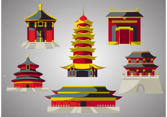 Chinese Temple Vector Pack 