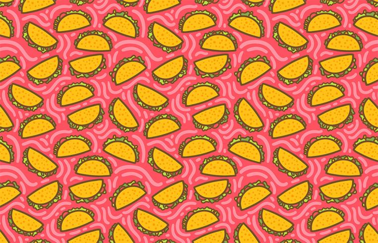 Hand Drawn Seamless Taco Pattern vector