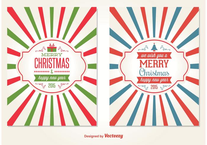 Retro Style Christmas Card Vectors