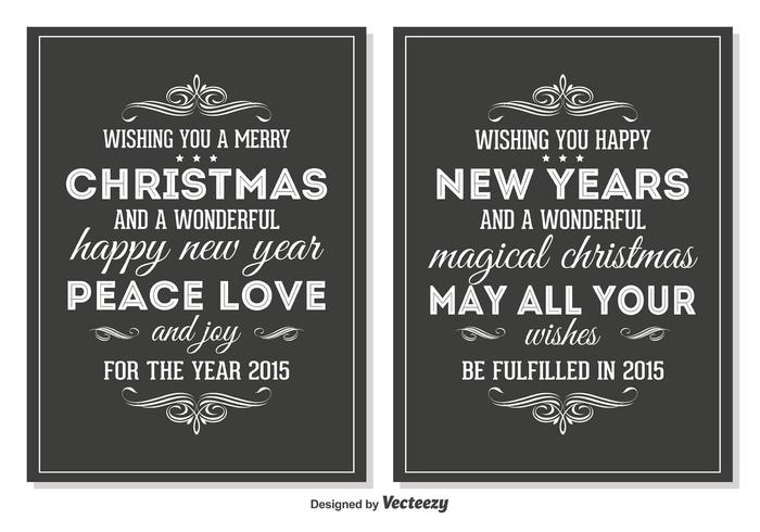 Chalkboard Style Retro Christmas Cards vector