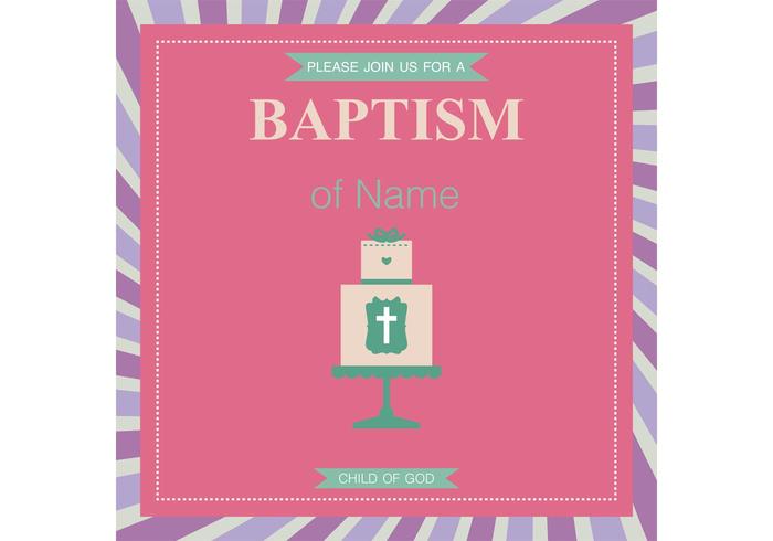 Vector de la tarjeta del bautismo