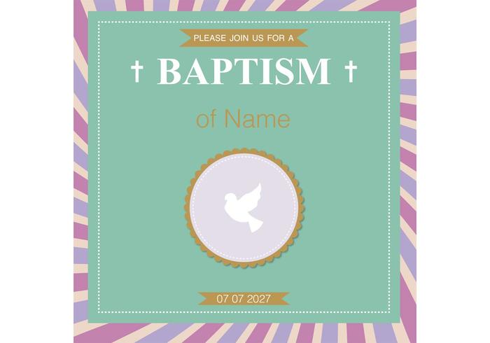 Baptism Card Christening Vector