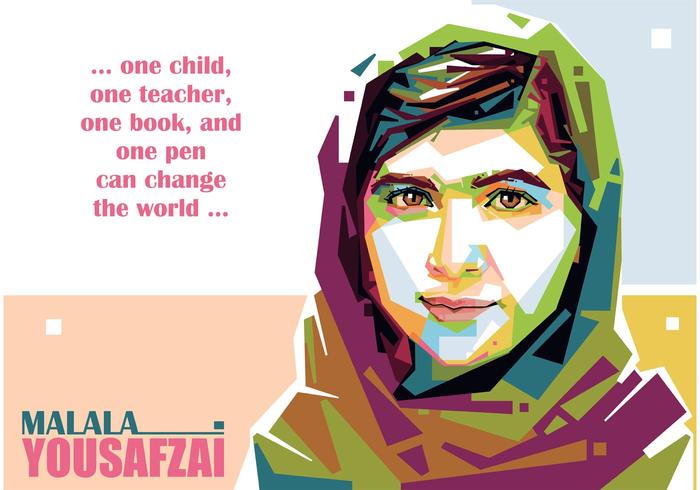 Malala Yousafzai Retrato Vector