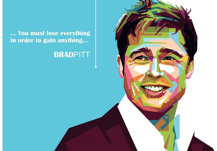 Brad Pitt Vector Retrato