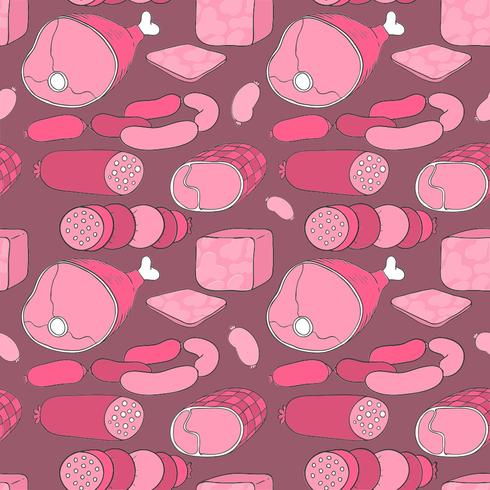 Vector Ham Seamless Pattern 