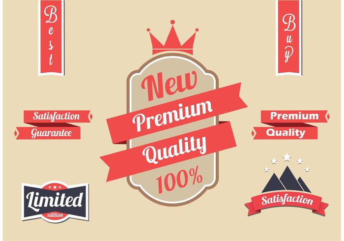 Free Red Vector Label Set