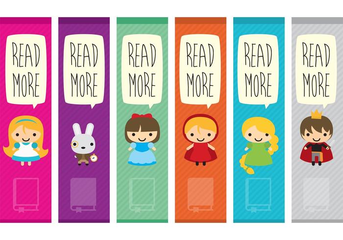 Book Characters Bookmark Vectors