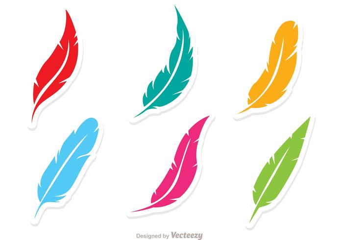 Vector Conjunto De Plumas De Color 83435 Vector en Vecteezy