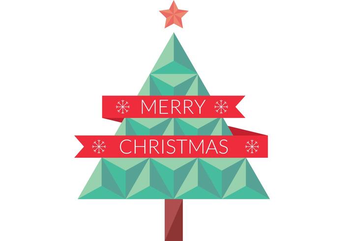 Flat Geometric Christmas Tree Vector Flat Geometric Christmas Tree Vector