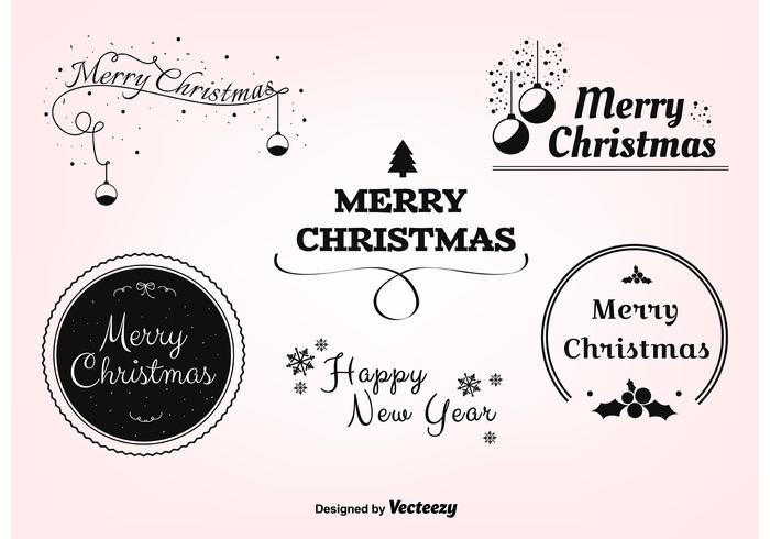 Etiquetas navideñas gratis vector