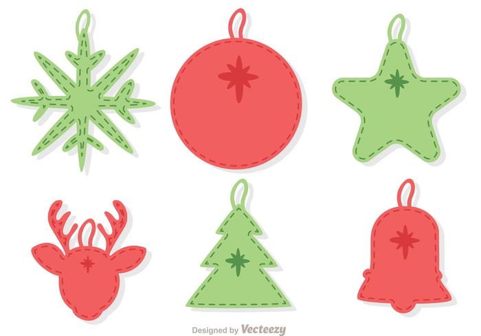 Stitched Christmas Ornament Decoration Vector Pack