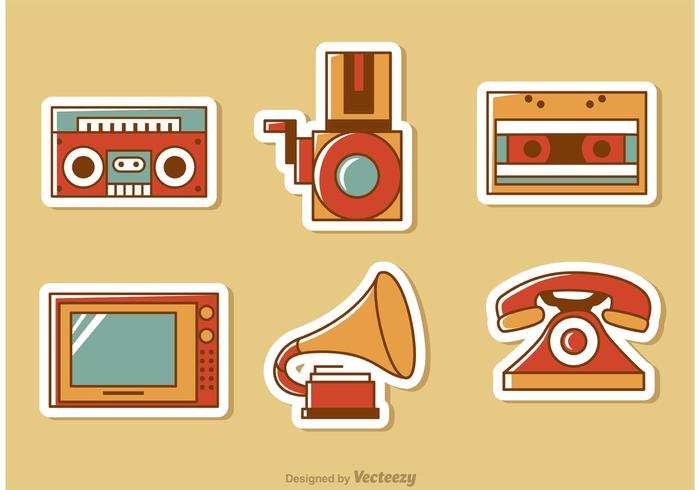 Retro Style Media Vector Pack 1