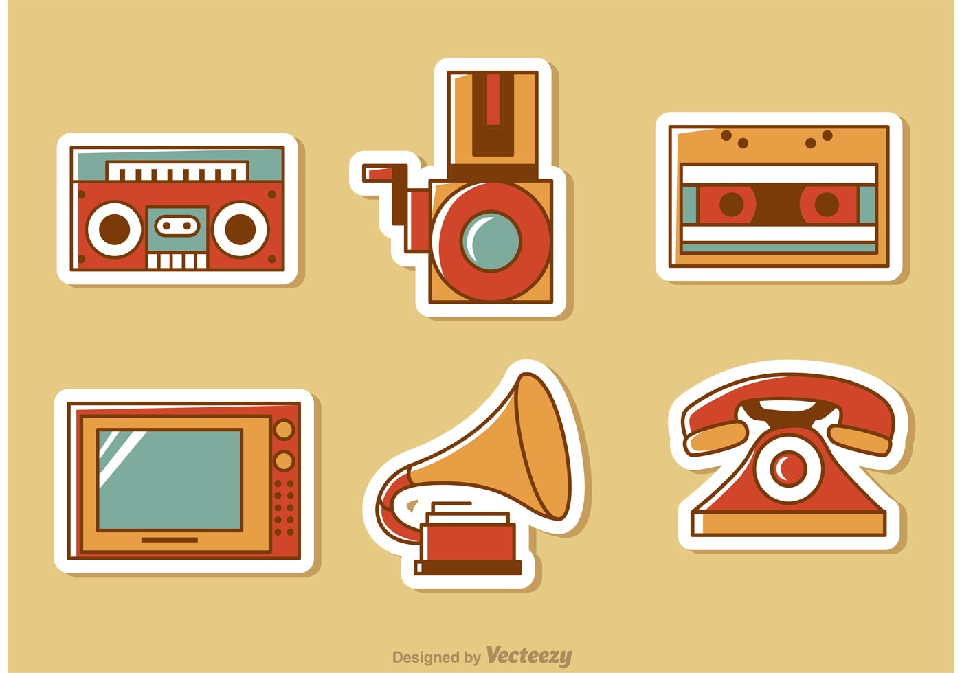 Download the Retro Style Media Vector Pack 1 83499 royalty-free Vector from...