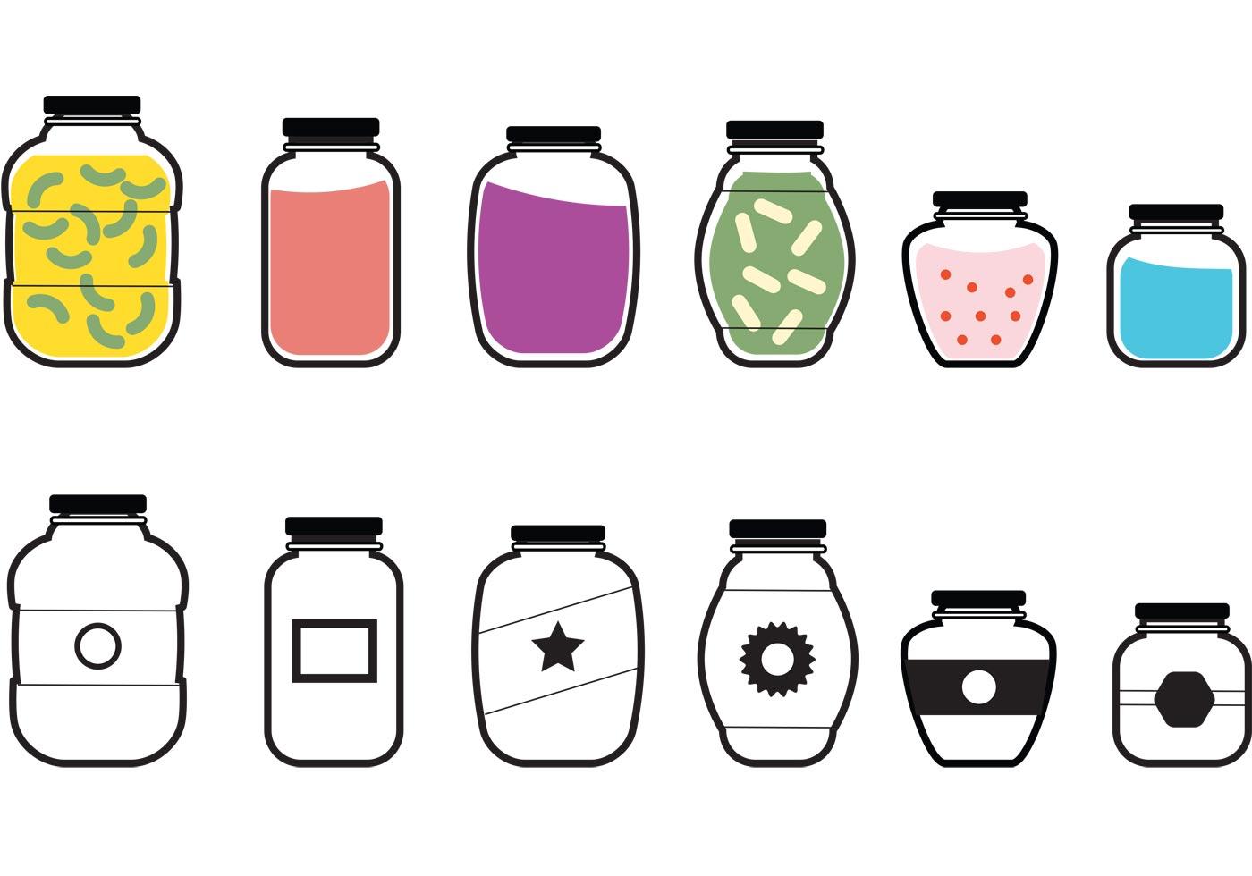 Mason Jar Vector Icons 83506 - Download Free Vectors, Clipart Graphics