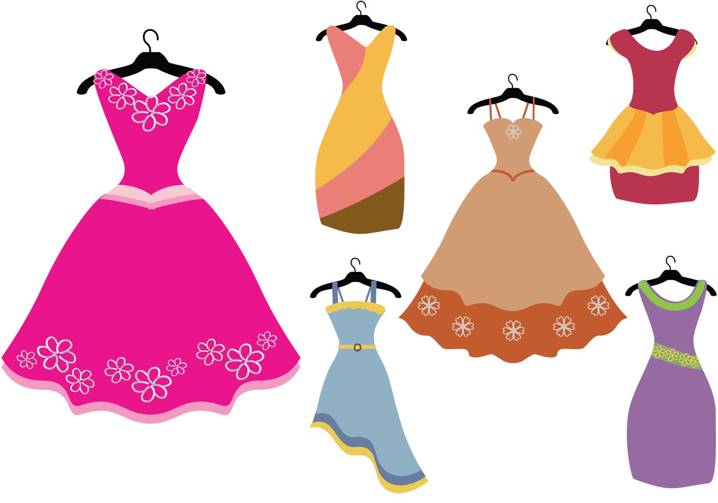 Colorful Fancy Dress Vectors - Download Free Vector Art, Stock Graphics