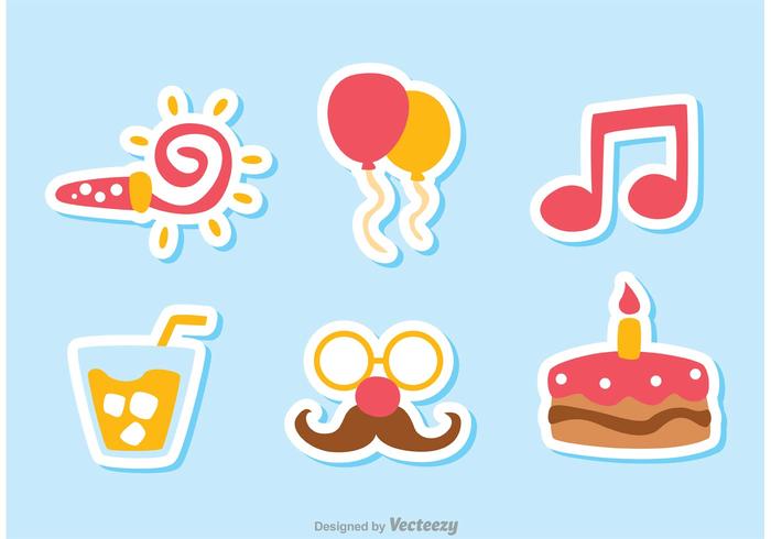 Color Birthday Icon Vectors Pack 2