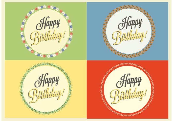 Free Happy Birthday Vector Badges 