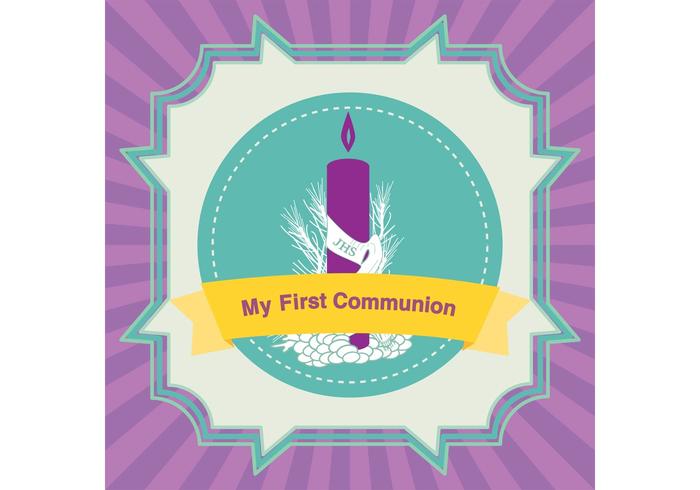 First Communion Card Vector 