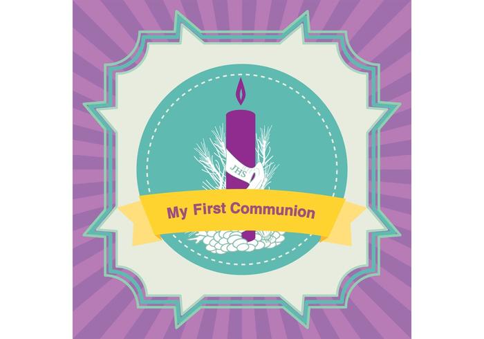 First Communion Card Vector