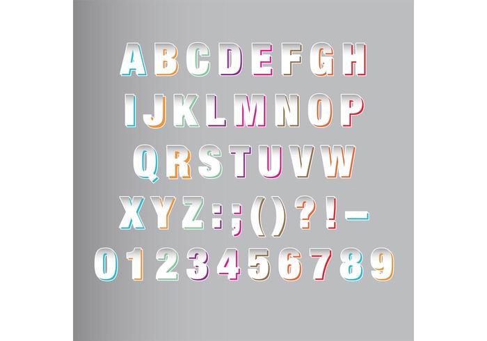 White Origami Font Vector 