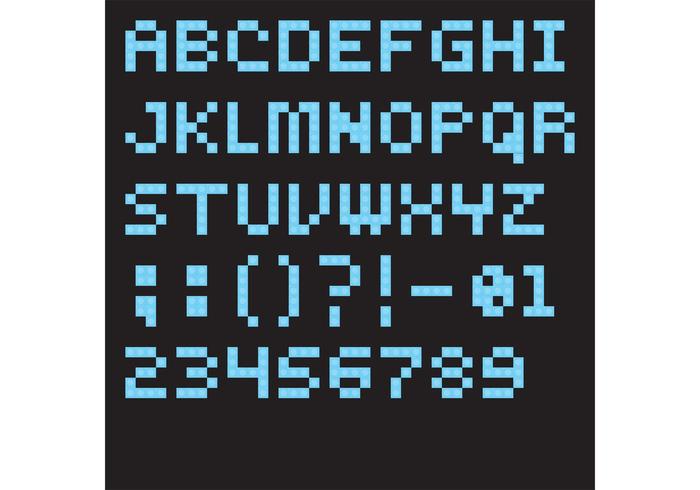 Blue Lego Font Vector 