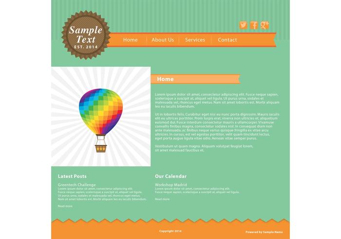 Green and Orange Web Page Vector Template Green and Orange Web Page Vector Template