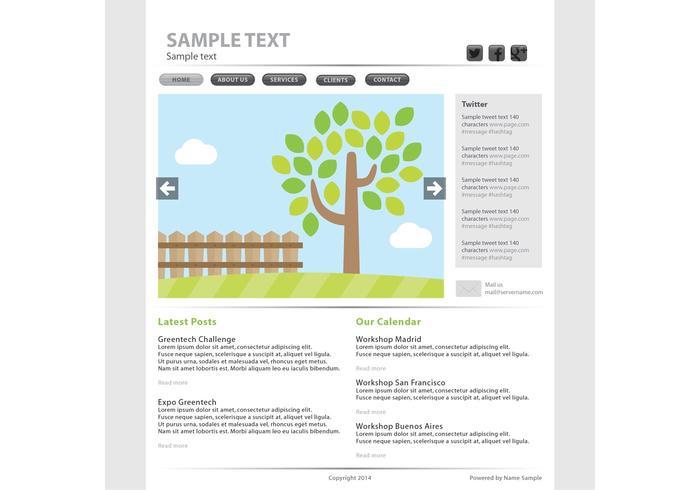 Plantilla de vector de la página del Eco Web