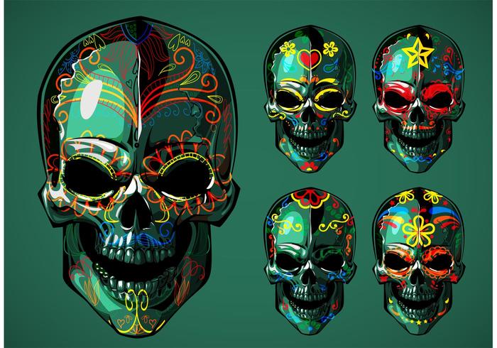 Dia de Los Muertos Sugar Skull Vectors