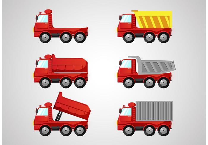 Red Dump Truck Vectores Pack