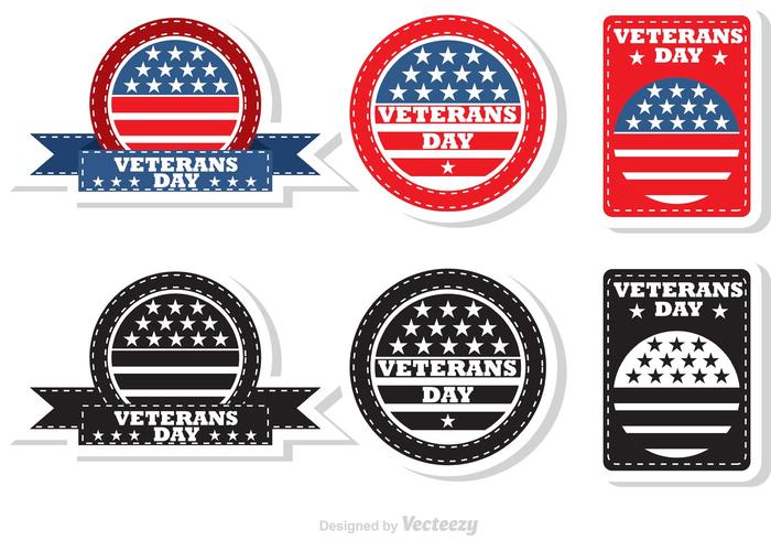 Insignias del Día de los Veteranos vector