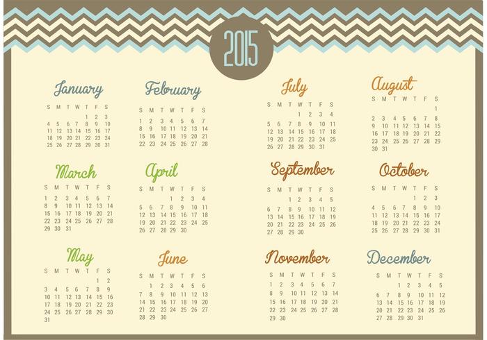 Chevron 2015 Calendar Vector 