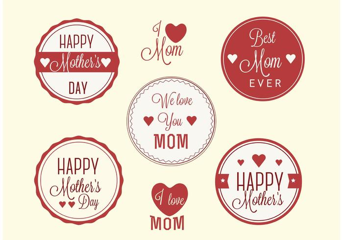 Free Mother's Day Label Vectors 