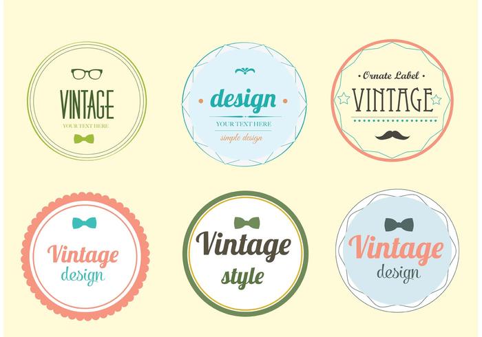 Trendy Vintage Label Vector Set 