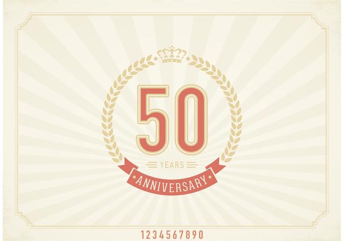 Vintage Vector Libre 50 Años Etiqueta Aniversario