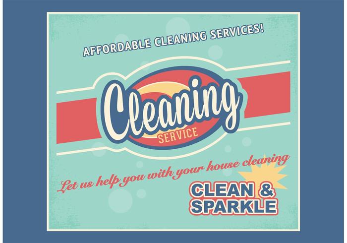 Free Retro Cleaning Service Advertisement Vector