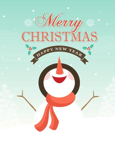 Free Vector Snowman Christmas Background