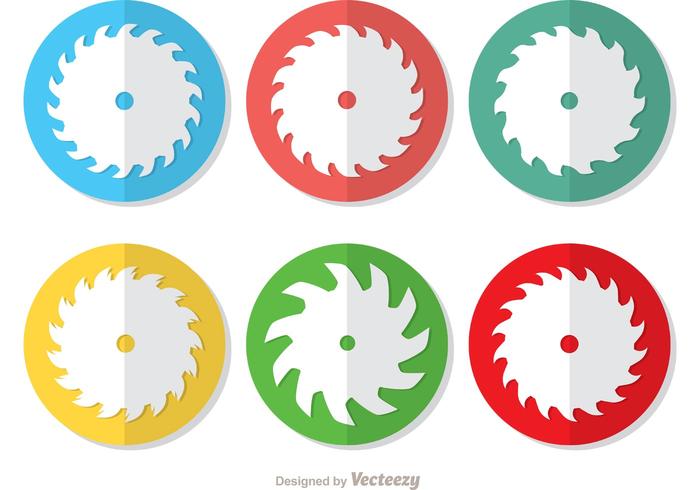 Circle Icon Of Circular Saw Blade Vector Pack