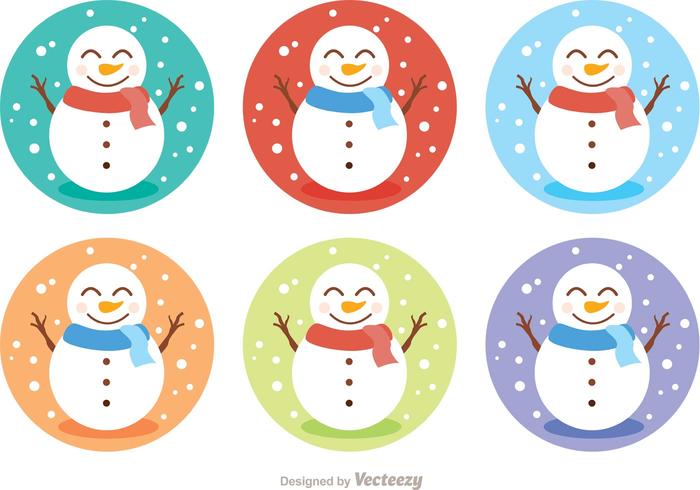 Snowman Icon Vectors Pack