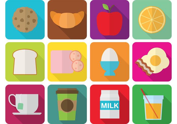 Flat Breakfast Icons Flat Breakfast Icons