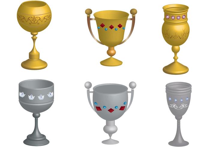 Medieval Golden and Silver Goblet vector