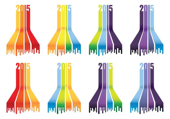 2015 Iconos del arco iris vector