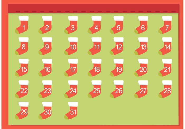 Free Christmas Stocking Advent Calendar  vector