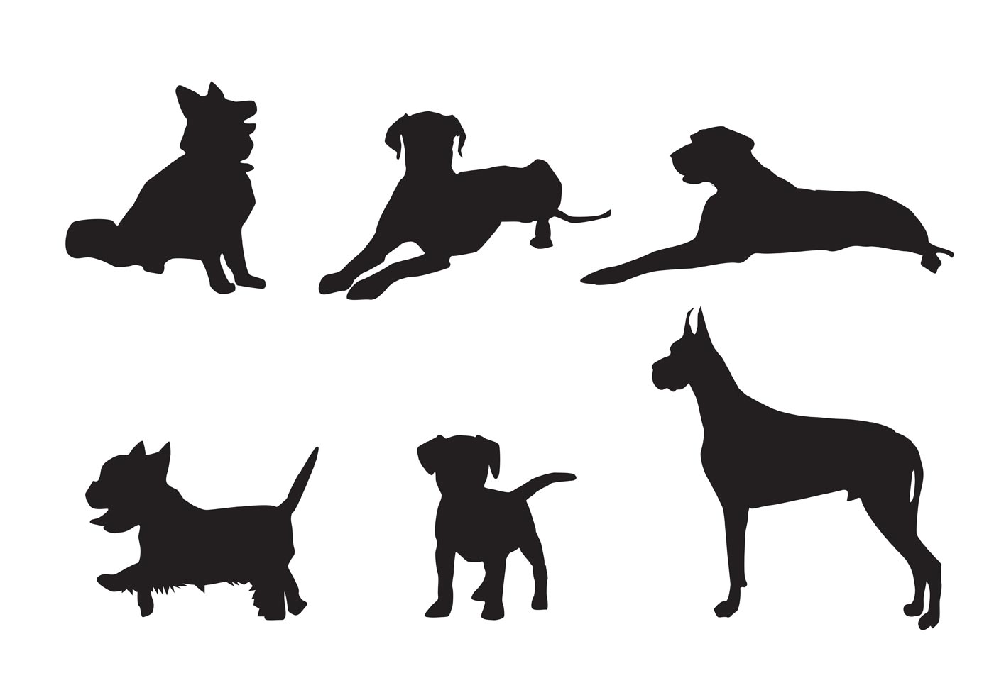 Download Free Vector Dog Silhouette Vectors 83718 - Download Free ...