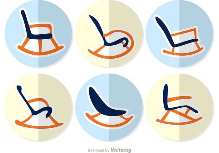 Rocking Chairs Flat Design Vectors 