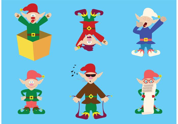 Colección de Santas Elfos vector