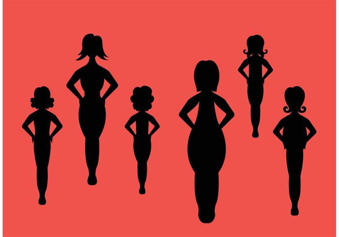 Woman Silhouette Set vector